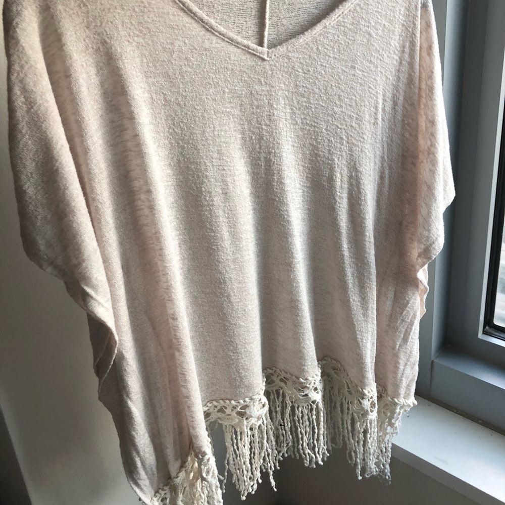Black Bead beige top